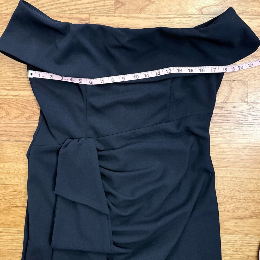 Xscape Navy Blue Off-the-shoulder Slit Dress 16 - Picture 7 of 14